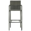 vidaXL Garden Bar Set Grey PE rattan Large Water-resistant materials