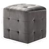 vidaXL Pouffe Grey Wood frame and velvet fabric 11.8x11.8x11.8 in Pouffe