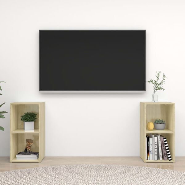 vidaXL Tv Cabinet Set of 2 Sonoma oak Engineered wood