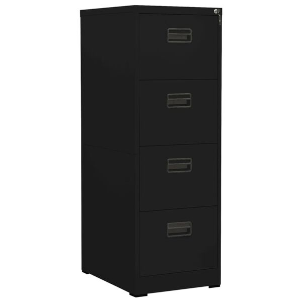 vidaXL Filing Cabinet Black Steel Large Filing Cabinet Rectangular
