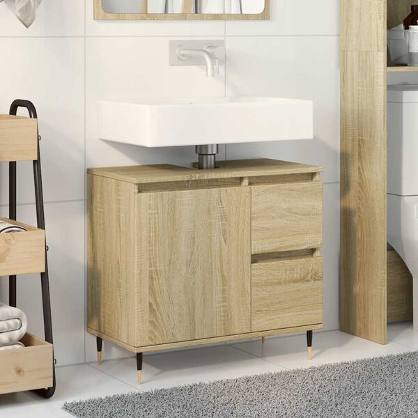 vidaXL Bathroom Sink Cabinet Sonoma oak Engineered wood