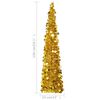 vidaXL Pop-up Christmas Tree Gold PET 5 ft Collapsible