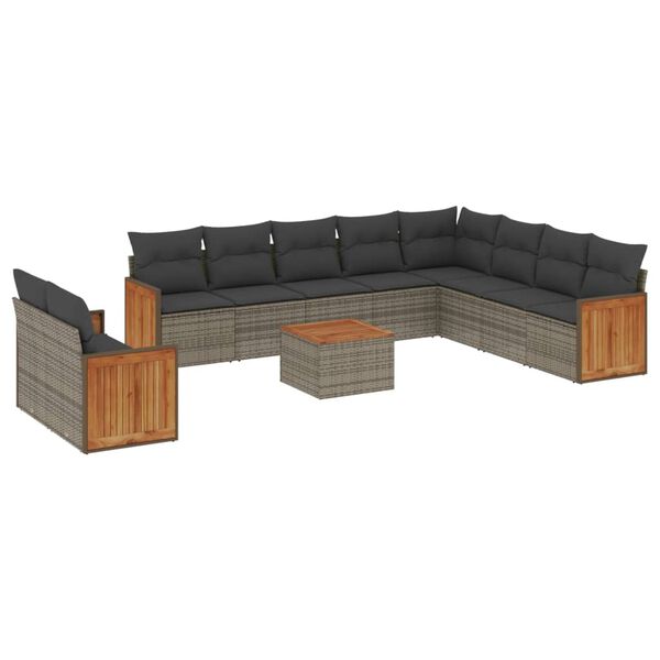 vidaXL Garden Sofa Set Grey