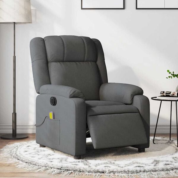 vidaXL Electric Massage Recliner Chair Dark gray