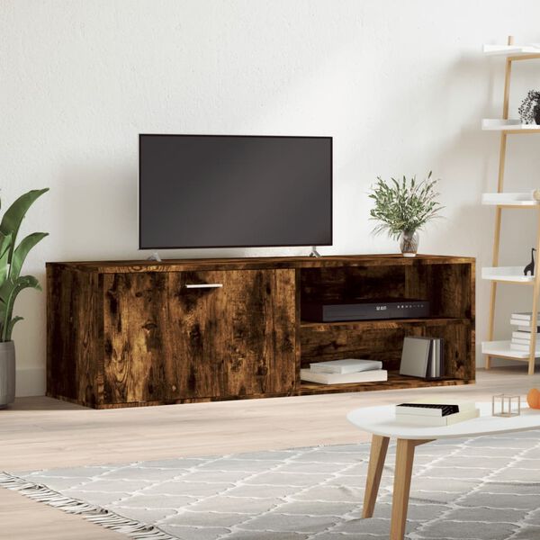 vidaXL TV Cabinet Smoked Oak Engineered Wood Medium TV Cabinet