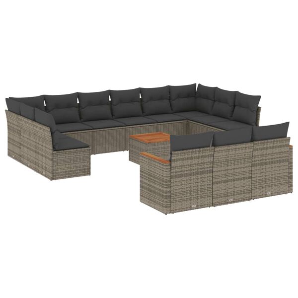 vidaXL Garden Sofa Set Gray