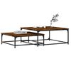 vidaXL Nesting Coffee Table Smoked Oak Engineered wood, iron Small