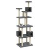 vidaXL Cat Tree Dark grey Engineered wood, plush, sisal Large