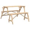 vidaXL Picnic Table With Bench Natural Wood Solid fir wood Standard