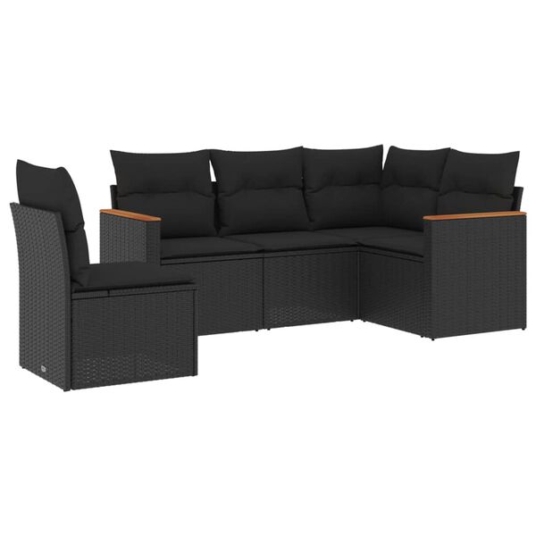 vidaXL Garden Sofa Set Black