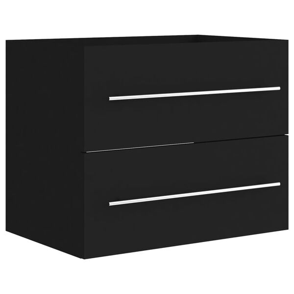 vidaXL Sink Cabinet Black Engineered Wood Medium Bathroom Cabinet