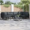 vidaXL Garden Sofa Set with Cushion 7 pcs Black Steel
