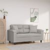vidaXL 2-seater Sofa Light grey Microfiber fabric (100% polyester), metal