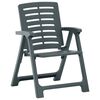 vidaXL Garden Chair Set of 2 Green Plastic Medium Lightweight