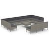 vidaXL Garden Lounge Set Grey PE Rattan Large Modular