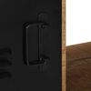 vidaXL TV Cabinet Black and Brown Solid Rough Mango Wood and Iron