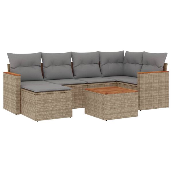 vidaXL Garden Sofa Set Mix beige, Light grey