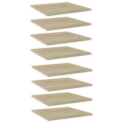 vidaXL Bookshelf Boards 8 pcs Sonoma Oak 15.7"x15.7"x0.6" Engineered Wood