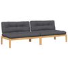 vidaXL Pallet Middle Sofa Anthracite Solid Acacia wood Medium Modular