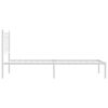 vidaXL Bed Frame White Steel Single Bed Frame Rectangular Modern