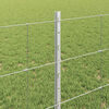 vidaXL Fence with Post Silver 2.62 x 82.02 ft Steel