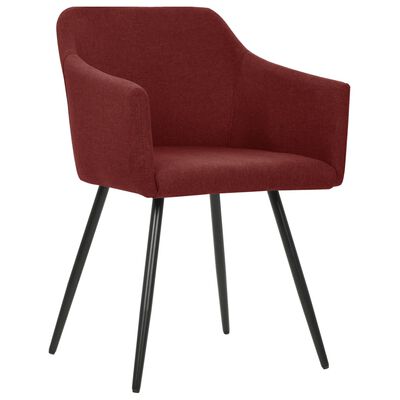 vidaXL Dining Chairs 2 pcs Wine Red Fabric