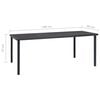 vidaXL Outdoor Dining Table Anthracite Glass, Powder-Coated Steel Large