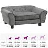 vidaXL Dog Sofa Dark Grey Plush (80% polyester, 20% cotton), solid fir wood