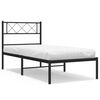 vidaXL Metal Bed Frame Black Powder-Coated Steel Twin Metal Bed Frame