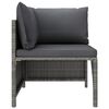 vidaXL Garden Lounge Set Grey PE rattan, powder-coated steel Medium