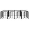 vidaXL Dog Kennel Black Powder-Coated Steel 80.8 sq ft area Tough