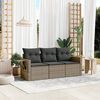 vidaXL Garden Sofa Set Grey PE Rattan, Powder-Coated Steel, Polyester
