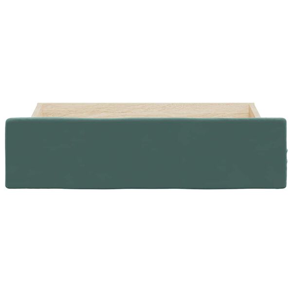 vidaXL Bed Drawer Dark Green Engineered Wood, Velvet Medium Bed Drawer