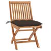 vidaXL Patio Chair Set of 4 Teak Teak wood, Polyester Standard