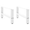 vidaXL Coffee Table Leg Set of 2 White Powder-Coated Steel Medium