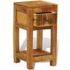 vidaXL Side Table Natural Wood Solid Mango Wood Compact Square