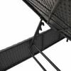 vidaXL Patio Sun Lounger Black lounger, Blue cushion