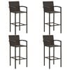 vidaXL Garden Bar Set Brown PE Rattan Medium Footrest
