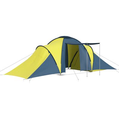 vidaXL Camping Tent 6 Persons Blue and Yellow