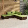 vidaXL Garden Lounge Set Brown PE rattan Large Waterproof materials
