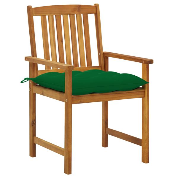 vidaXL Patio Chair Set of 2 Green Solid Acacia Wood Standard Durable