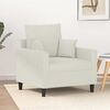 vidaXL Sofa Chair Cream Velvet, Metal, Foam Single Modern Sofa Chair