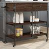 vidaXL Kitchen Trolley Brown Oak 41.3"x16.5"x37.4" Engineered Wood