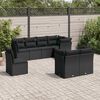 vidaXL Garden Sofa Set Black PE Rattan, Powder-Coated Steel Medium