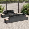 vidaXL Garden Sofa Set with Cushion 8 pcs Black Poly rattan