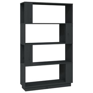 vidaXL Book Cabinet Grey Solid Pine Wood Medium Book Cabinet