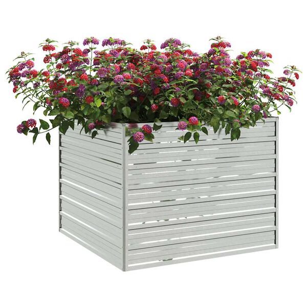 vidaXL Garden Raised Bed Silver Galvanized Steel Large Garden Raised Bed