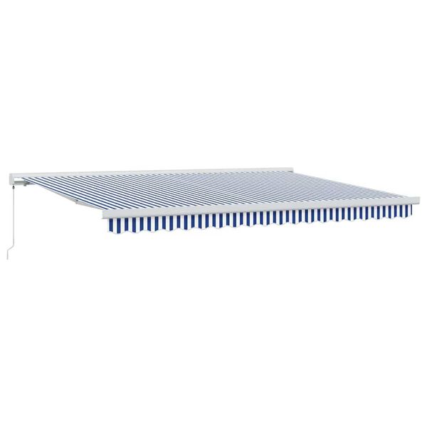 vidaXL Retractable Awning Blue and White 177.17" x 118.11