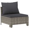 vidaXL Garden Lounge Set Grey PE rattan, powder-coated steel Large