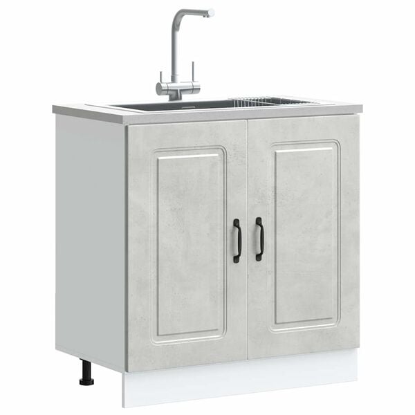 vidaXL Sink Base Cabinet Concrete Grey Engineered Wood Large